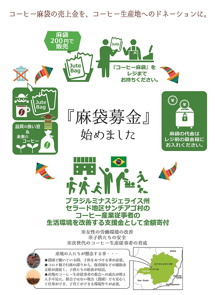 『麻袋募金』始めました 〜コーヒー麻袋の売上金をコーヒー生産地へのドネーションに〜