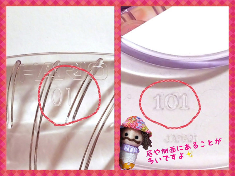 コーヒードリッパー本体のサイズ表記