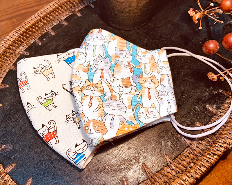 ネコ柄 布マスク