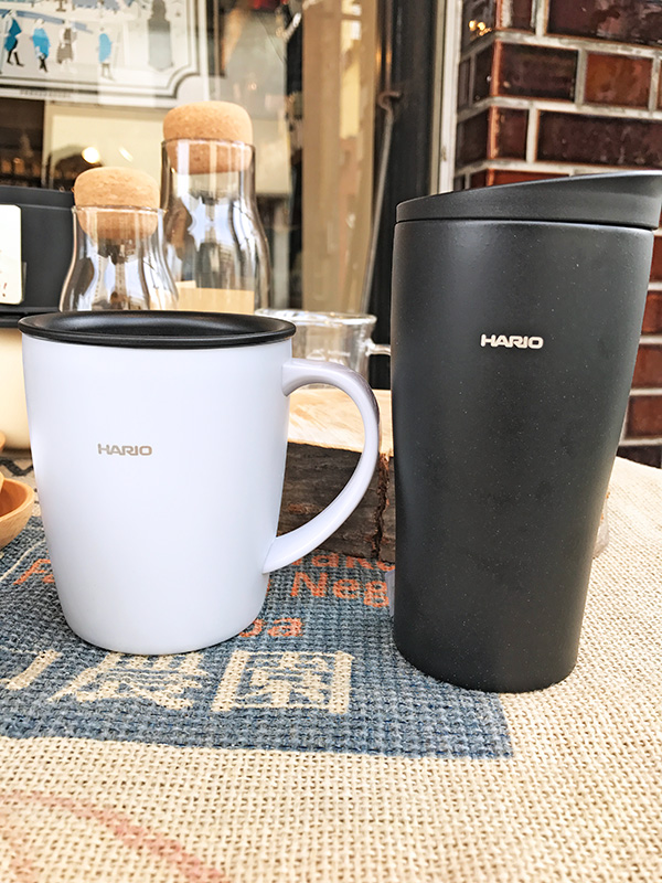 ハリオ 蓋付き保温タンブラーとマグ
