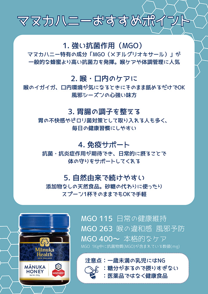 体調管理にオススメのマヌカハニー