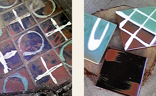 益子で見つけたモダンな陶器製のタイル