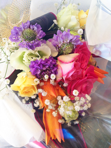 お孫さんの発表会に渡す花束